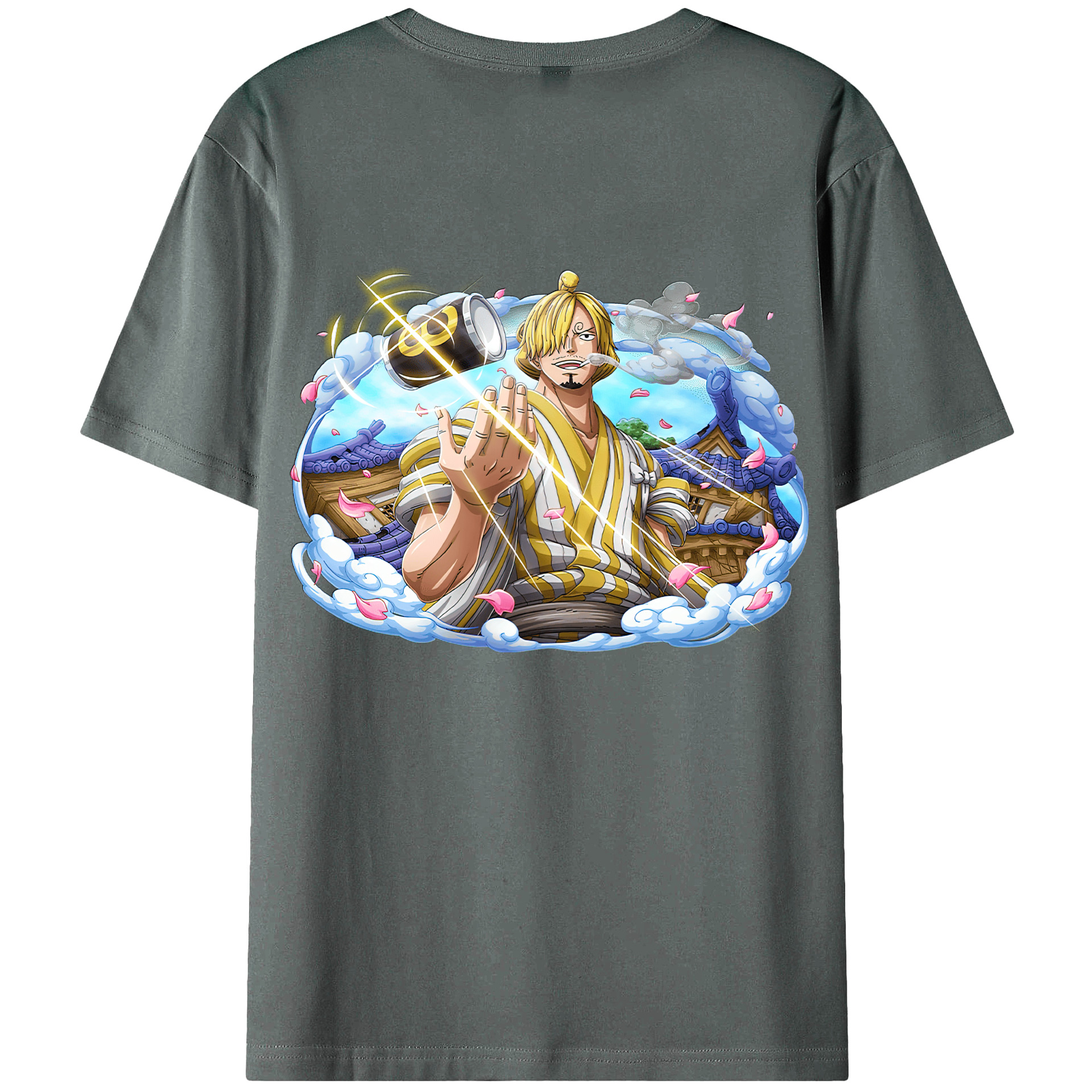 （画像用） ワンピース サンジ ONE PIECE Sanji 綿100％ メンズ半袖Tシャツ（バックプリント） 通気性